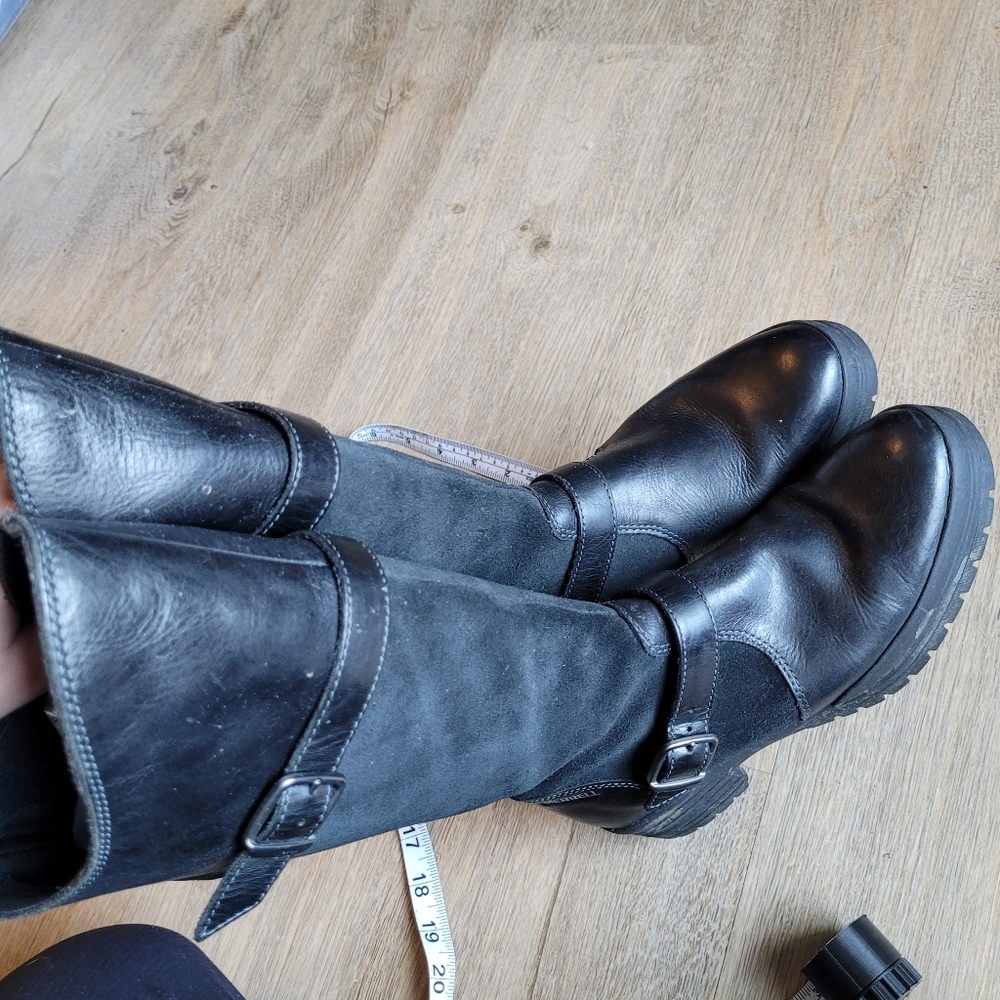 Merrell Black Leather & Suede Mid-Calf Winter Boots - Picture 7 of 11